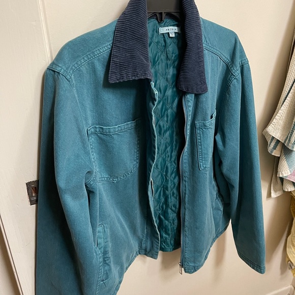 PacSun Jackets & Blazers - Chore coat - teal w corduroy collar